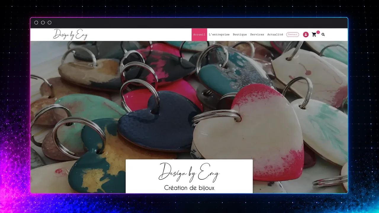 Création du site e-commerce Design By Emy, bijoux artisanaux à Vonnas, par WPOP