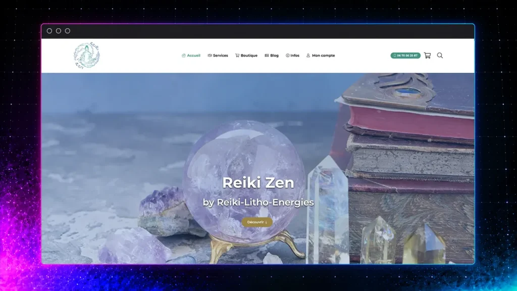 Création du site e-commerce Reiki Zen, bien-être et lithothérapie, par WPOP