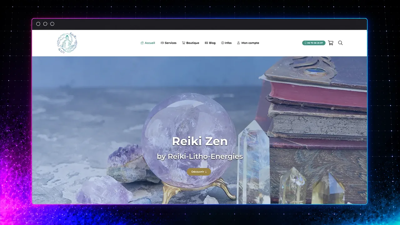 Création du site e-commerce Reiki Zen, bien-être et lithothérapie, par WPOP