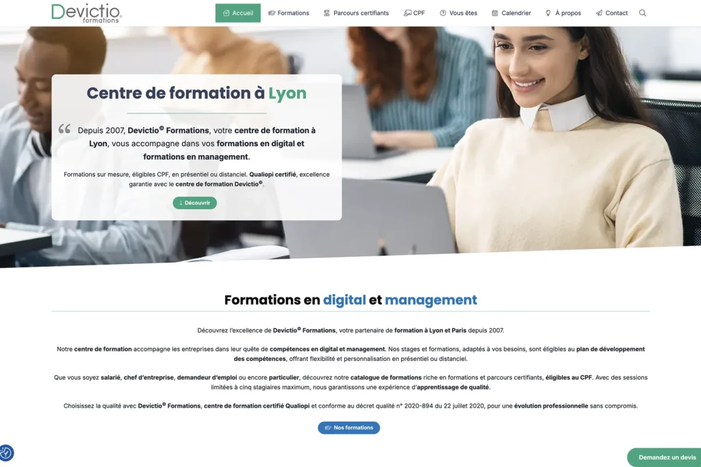 Centre de formation Devictio Formations à Lyon : votre centre de formation privilégié pour booster vos compétences dans le domaine du digital et des TIC