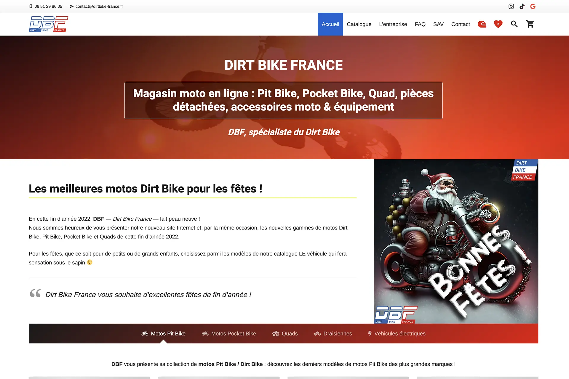 Dirt Bike France, site spécialisé dans la vente de motos Dirt Bike, Pit Bike, Pocket Bike, vente de quads et accessoires & équipement moto